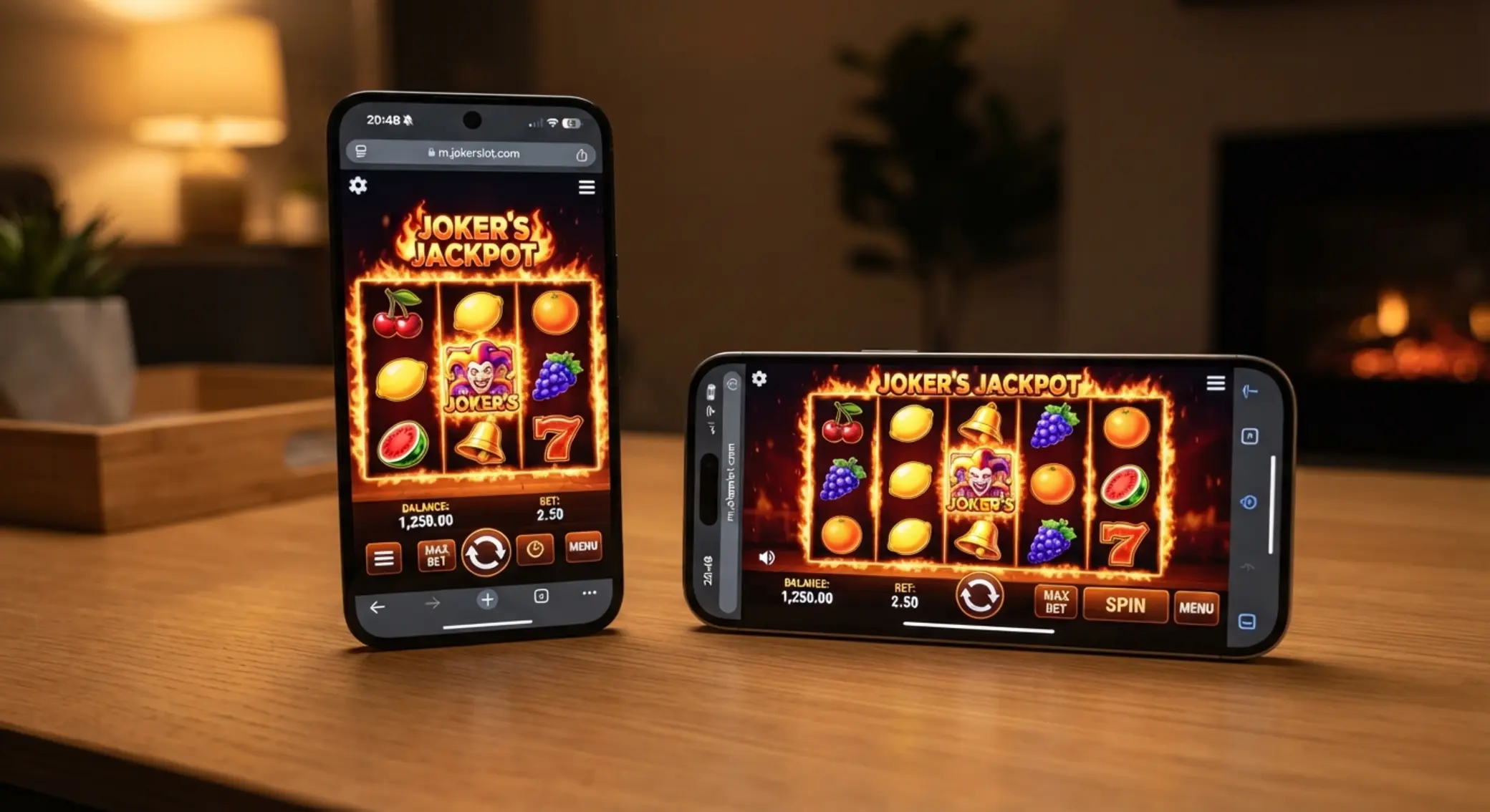Fire Joker na ekranie smartfona w wersji mobilnej