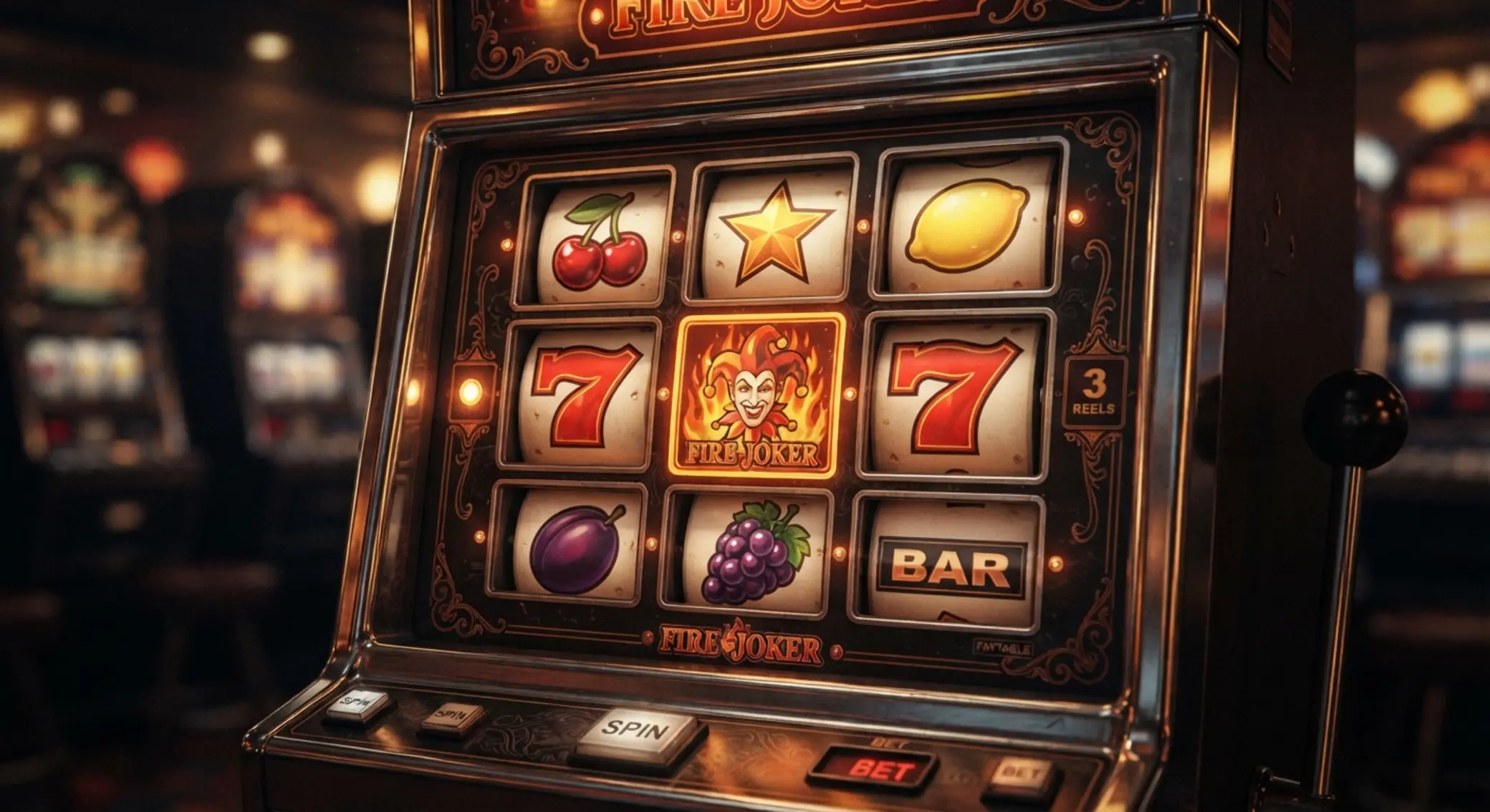 Klasyczny slot w stylu Fire Joker z owocami i symbolem Jokera